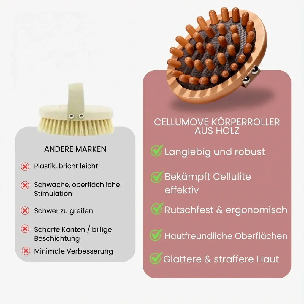Hölzerner Anti-Cellulite-Körperroller – Fördert die Blutzirkulation und glättet die Haut
