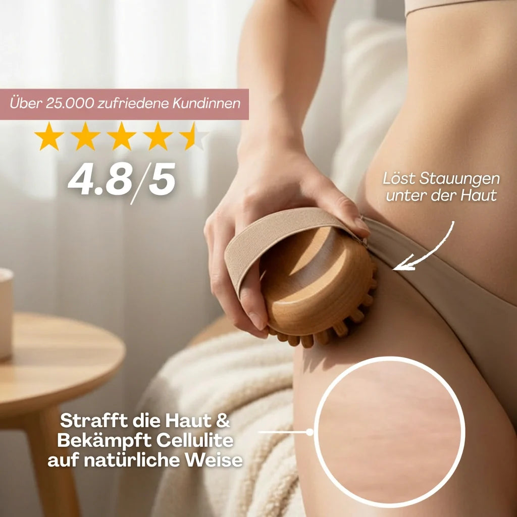 Hölzerner Anti-Cellulite-Körperroller – Fördert die Blutzirkulation und glättet die Haut